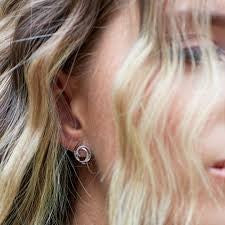 Entwine Helix Wrap Pavé Stud Earrings