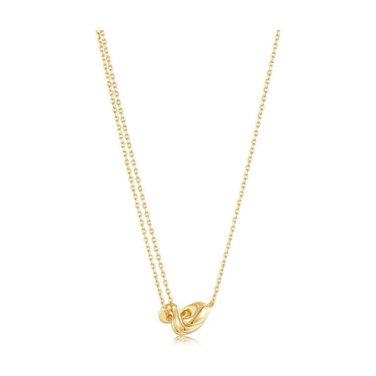 Ania Haie Gold Twisted Wave Mini Pendant Necklace