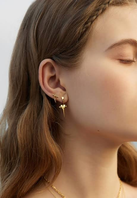Point Silver Hoop Earrings