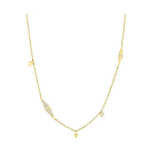 Ania Haie Gold Plated Silver Geometric Sparkle Chain Necklace N053-06G