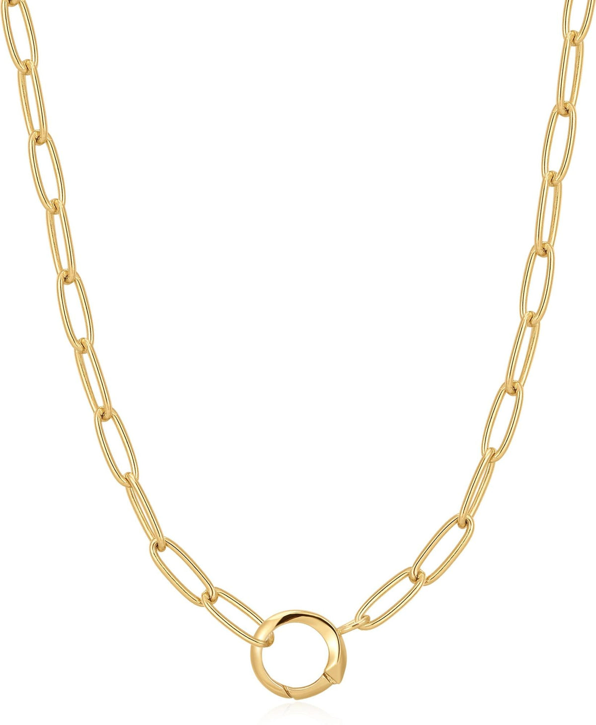 Gold Link Charm Chain Connector Necklace