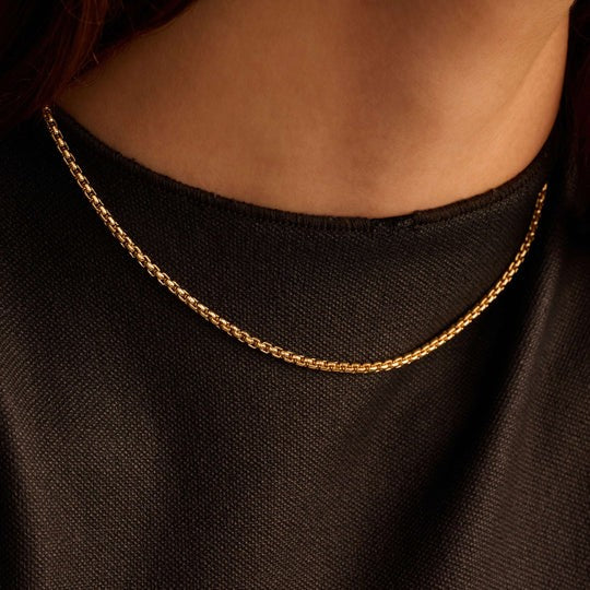 Basic Box Chain Necklace, 45cm.