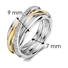 Zirconia Crossover Ring - M model, size 58.