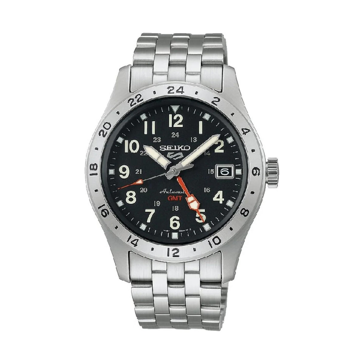 Seiko 5 Sports Field GMT Bracelet Watch | 39.4mm | Automatic | Black