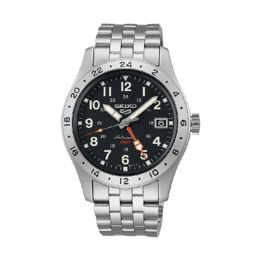 Seiko 5 Sports Field GMT Bracelet Watch | 39.4mm | Automatic | Black