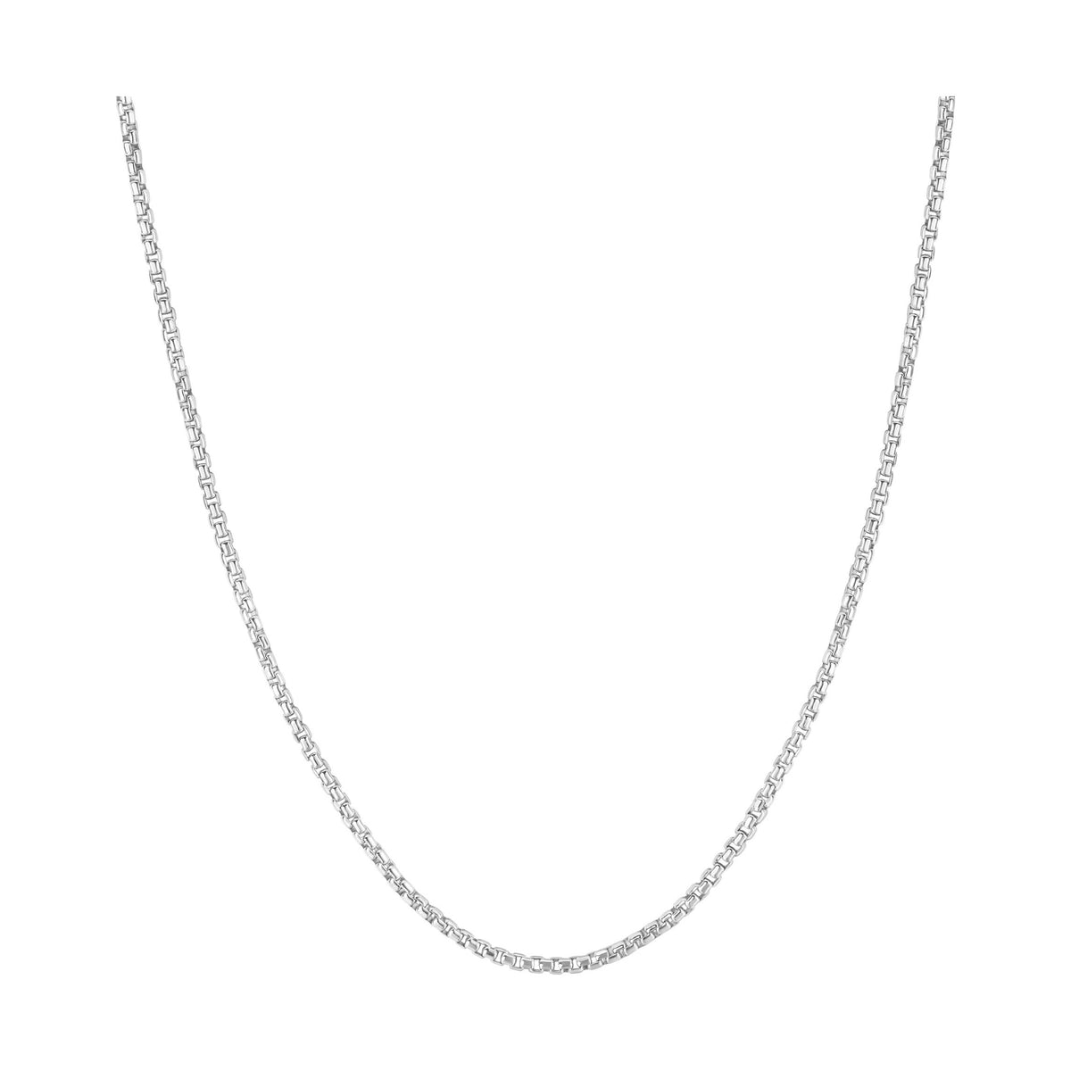 Silver Box Link Chain Necklace