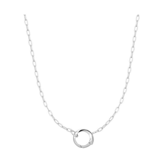 Silver Mini Link Charm Chain Connector Necklace