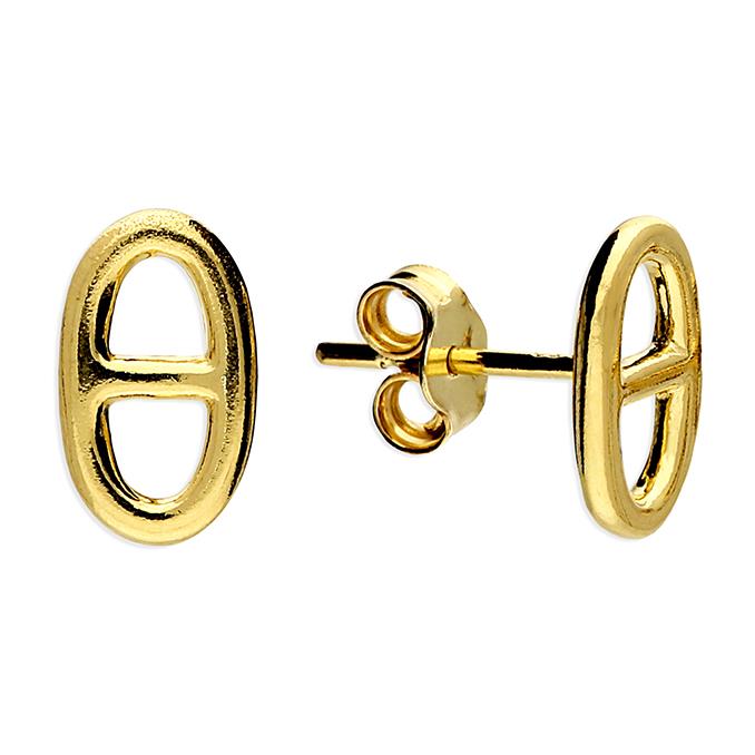 Yellow gold-plated mariner link stud