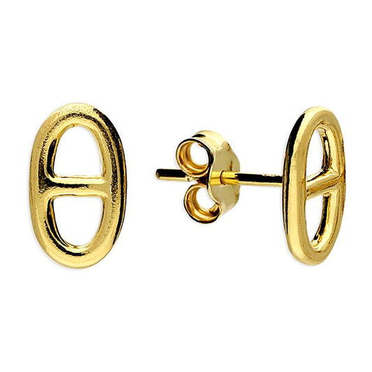 Yellow gold-plated mariner link stud