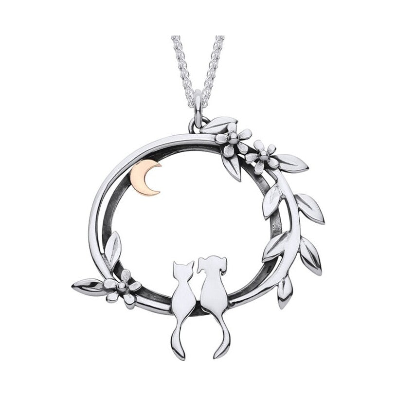 Cat and Dog Moonlight Friends Necklace