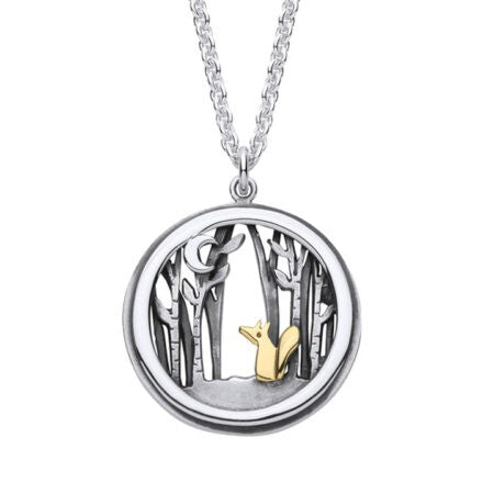 Fox and Moon Woodland Necklace – EFOX2