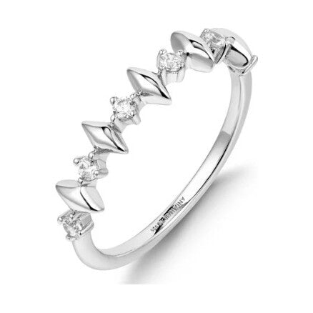 Silver Multi Sparkle Ring, size 52.