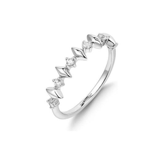 Silver Multi Sparkle Ring, size 52.