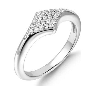 Silver Pavé Sparkle Ring, size 54