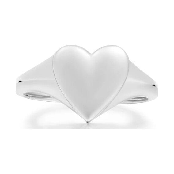 Silver Love Signet Ring, SIZE 52.