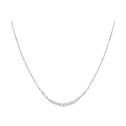 Silver Arc Pavé Necklace N056-02H