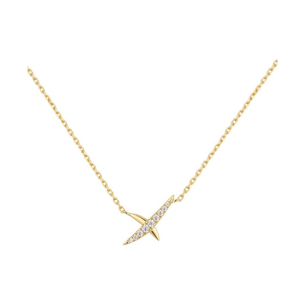 Gold Kiss Pavé Necklace