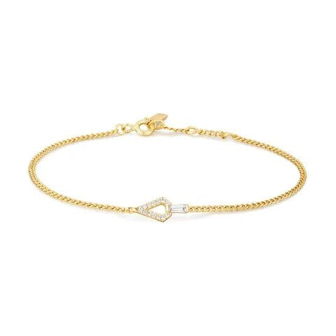Gold Geometric Cubic Zirconia Bracelet
