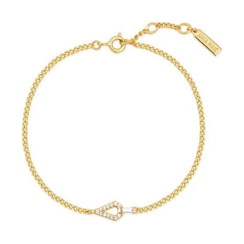 Gold Geometric Cubic Zirconia Bracelet