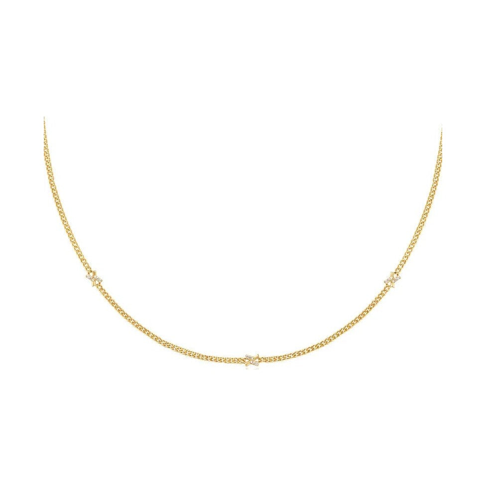 Gold Cross Station 925 Sterling Silver Necklace N061-05G