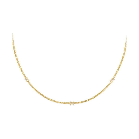 Gold Cross Station 925 Sterling Silver Necklace N061-05G