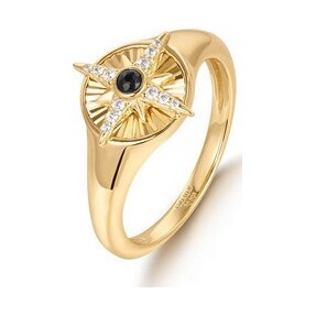 Silver Star Signet Ring, size 56.