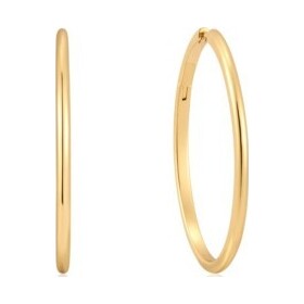 Ania Haie Yellow Gold Plain Oversized Hoop Earrings