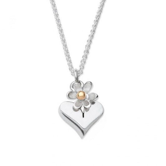 Hearts and Flower silver necklace