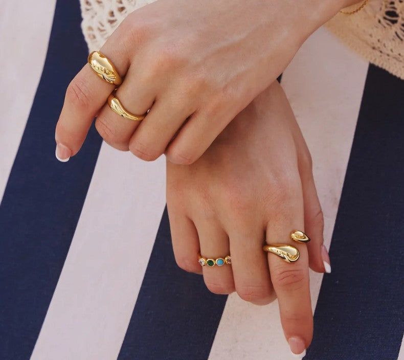 Gold Bold Dome Ring, size 58.