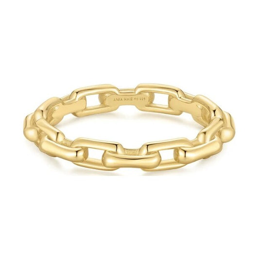 Gold Paper Clip Link Ring, size 52.