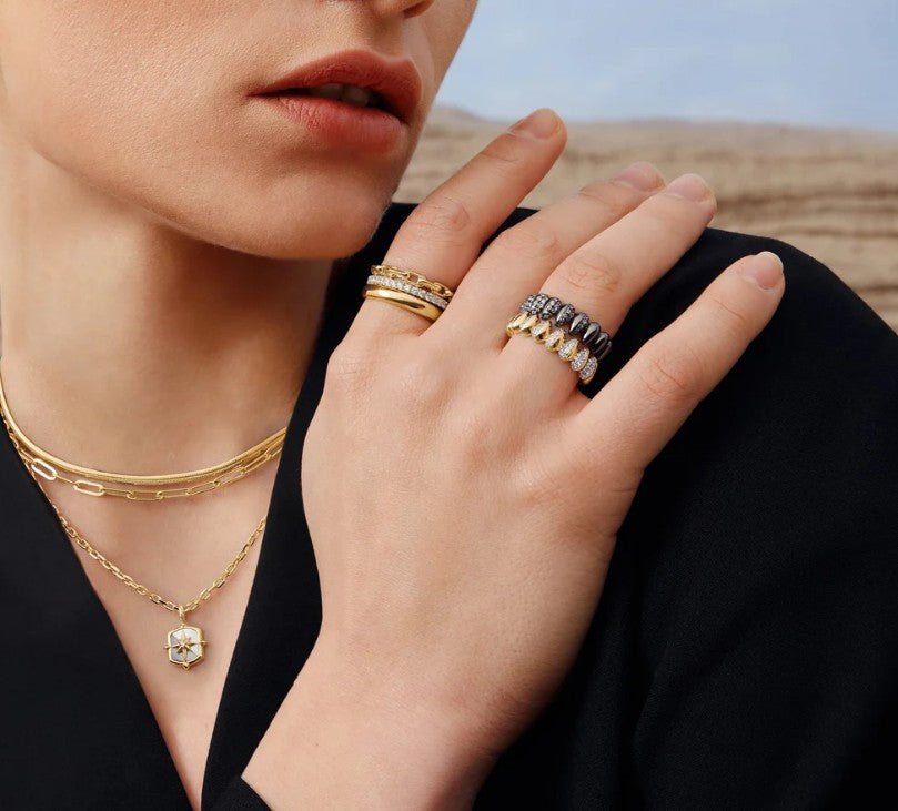 Gold Paper Clip Link Ring, size 52.