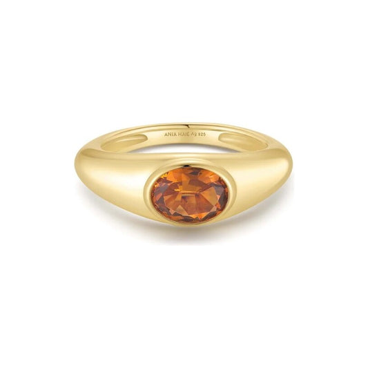 Gold Sculptural Gemstone Maillard Ring, size 56.