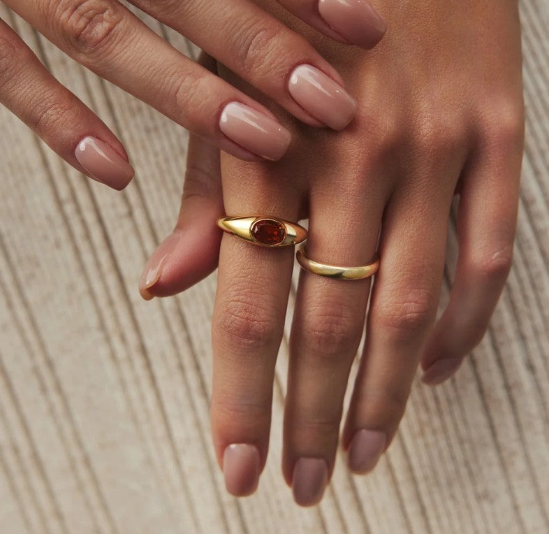 Gold Sculptural Gemstone Maillard Ring, size 56.