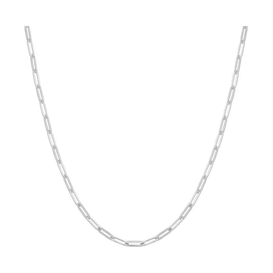 Paper Clip Chain Silver Necklace