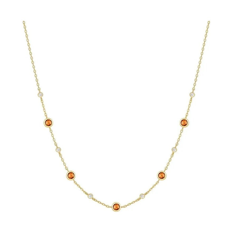 Gold Nano Gem Station Necklace