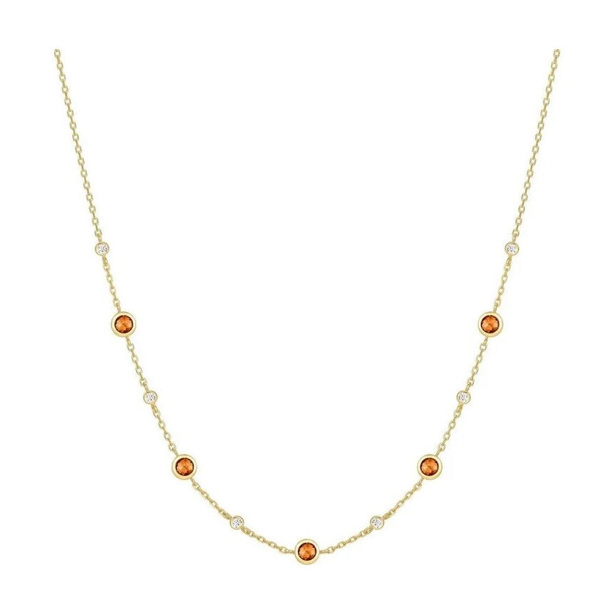 Gold Nano Gem Station Necklace