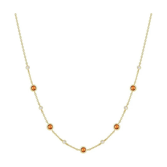 Gold Nano Gem Station Necklace