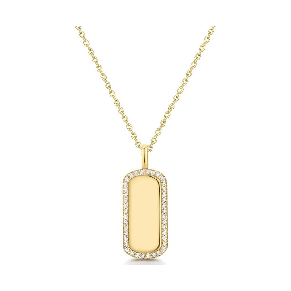 Gold Sparkling Tag Necklace