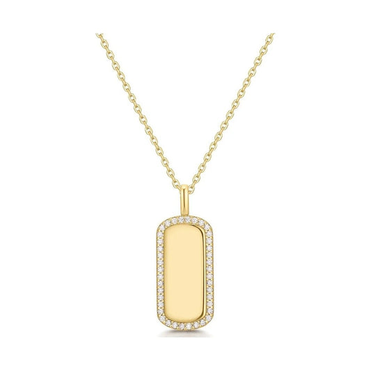 Gold Sparkling Tag Necklace