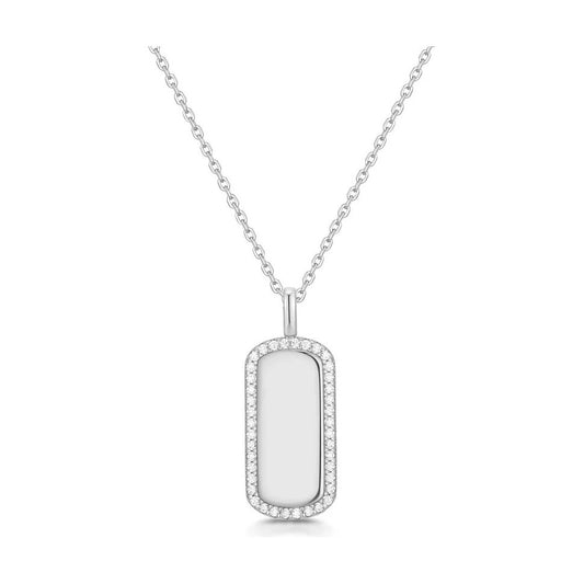 Silver Sparkling Tag Necklace