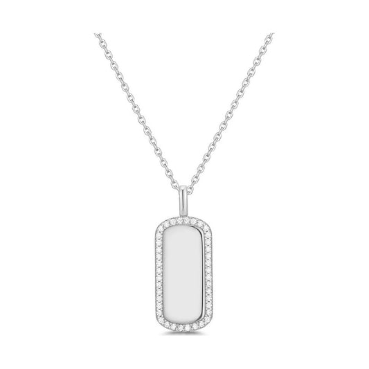 Silver Sparkling Tag Necklace