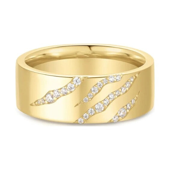 Gold Tiger Stripe Band, size 54