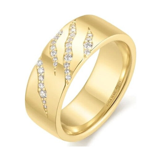 Gold Tiger Stripe Band, size 54