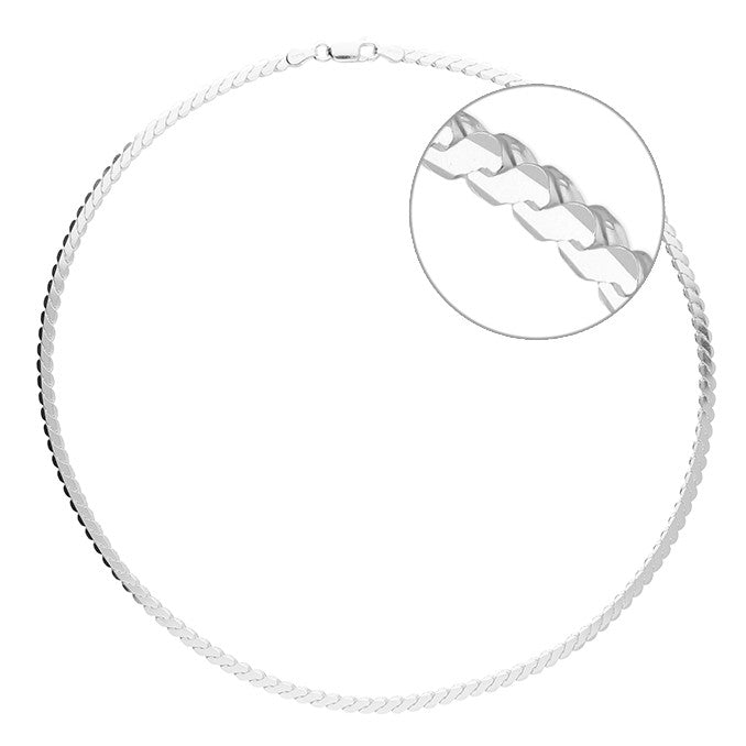 Sterling Silver Serpentine Style Chain