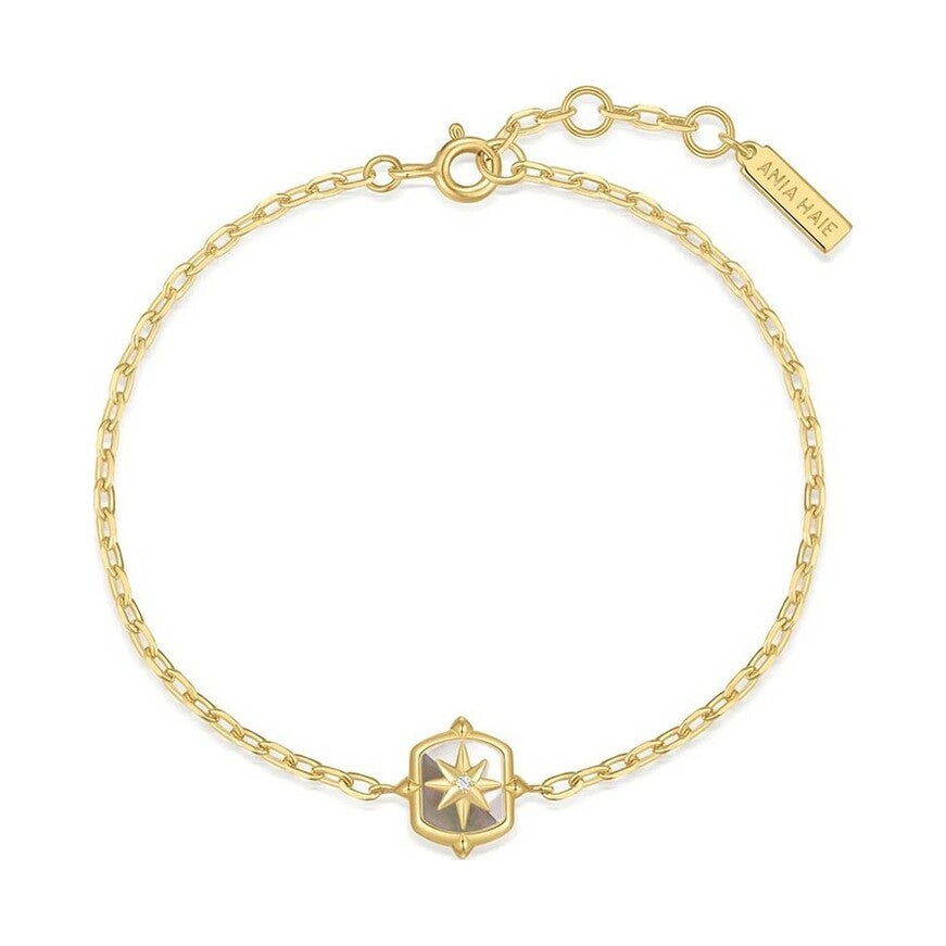 Gold Colour-Block Mother of Pearl Star Bracelet