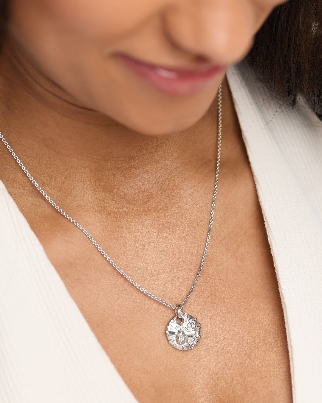 Blossom Flyte Honey Bee Disc Necklace