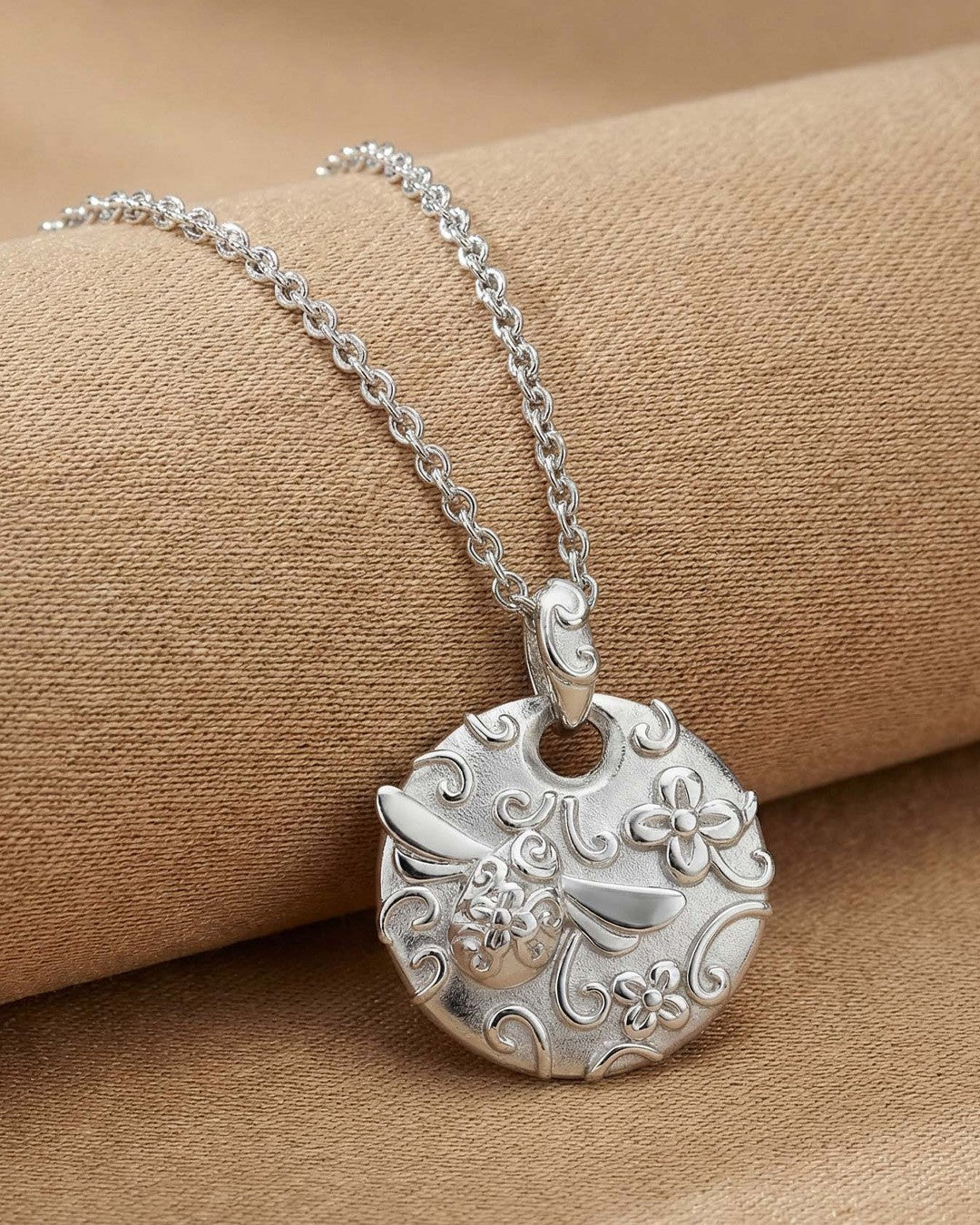 Blossom Flyte Honey Bee Disc Necklace