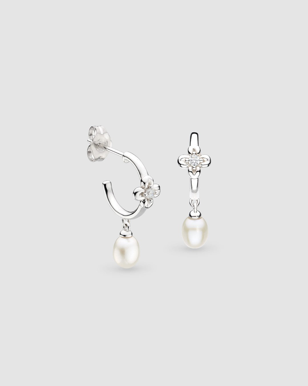 Blossom Flyte Honey Flower Pearl Hoop Earrings