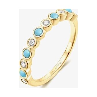 Chill Voyager 14ct Gold Plated Bezel Set Multi Stone Ring. size 54.