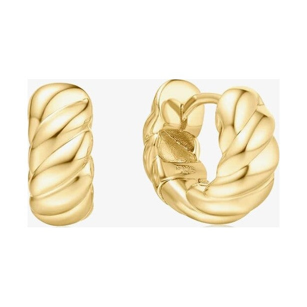 Gold Bold Texture Small Huggie Hoop Earrings